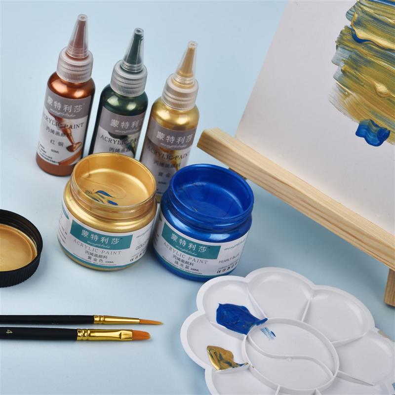 Neue 60ml Acryl Farbe Metallic Gold Silber Kupfer Für Epoxy Harz Schmuck Machen Gips Puppe Handmade DIY Farbpigment