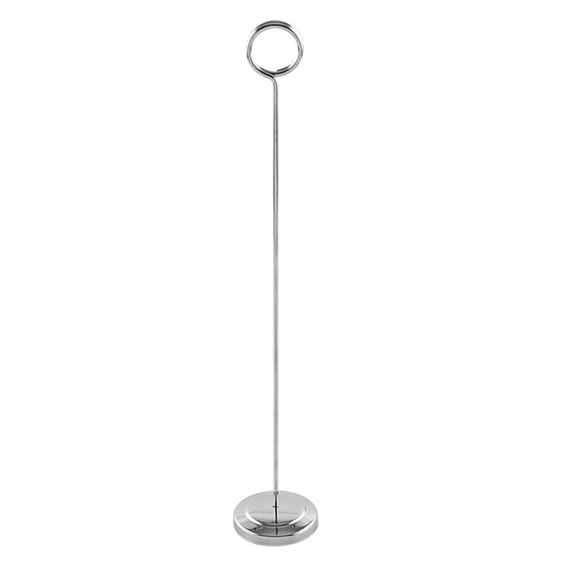 4/6/8/10/12 Inch Tafel Nummer Houder Stand Plaats Kaarthouders Tafelblad Menu Teken Recept Clip kaarthouder Voor Bruiloft: Silver-30.5CM