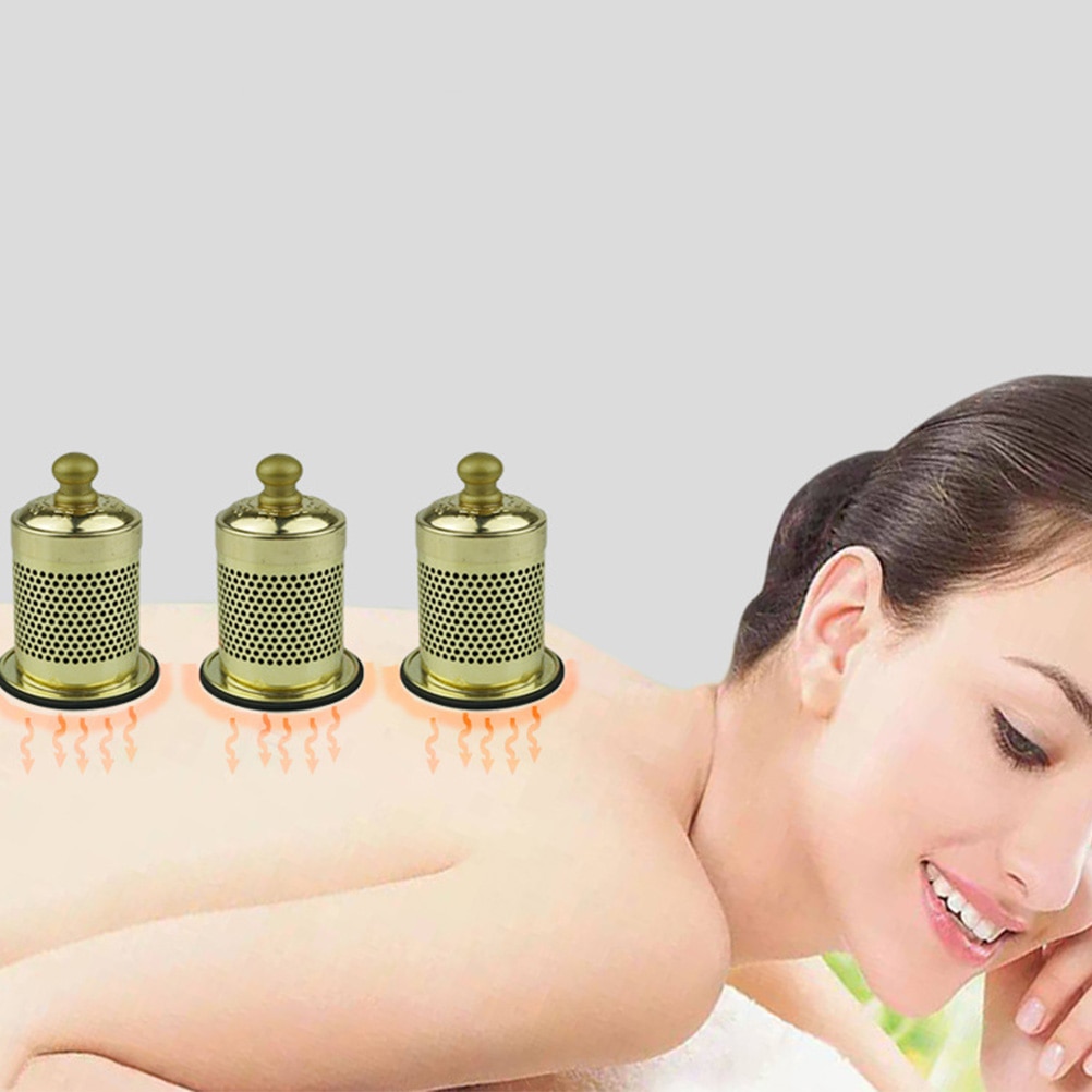 Smokeless Moxibustion Box Acupuncture Heating Therapy Moxa Stick Burner Bag Neck Arm Body Massager (Golden)