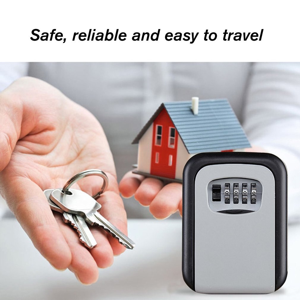 Alloy Code Lock Key Box Keysafe Password Security Code Lock Travel Security Padlock Key Storage Password Boxes: Silver