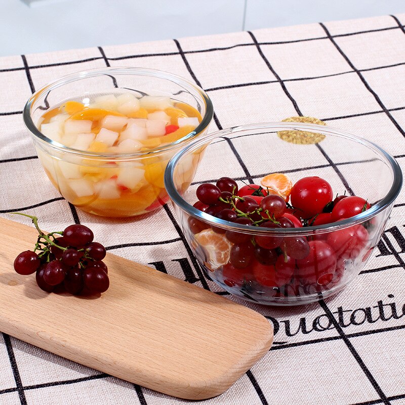 Tigela de cereais de vidro transparente engrossado salada de frutas sobremesa copo doméstico resistente ao calor forno de microondas tigelas especiais único