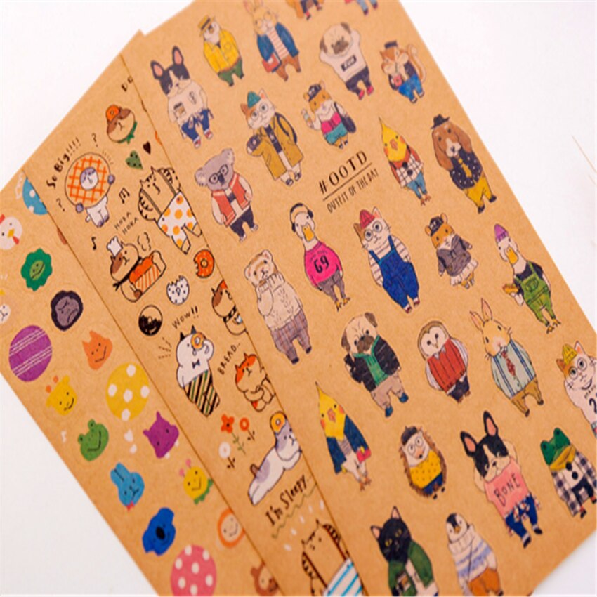 40 pakken/partij cartoon kat papier briefpapier sticker zelfklevend decoratief papier stickers scrapbook dagboek stickers: Mengen
