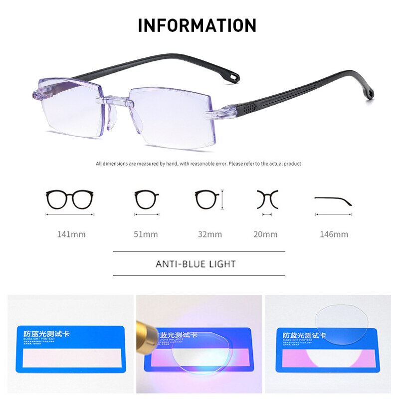 -1.0 -1.5 -2.0 -2.5 -3.0 -3.5 -4.0 reunatonta anti blue light myopia lasit kehyksettömät likinäköiset silmälasit naisten miesten unisex