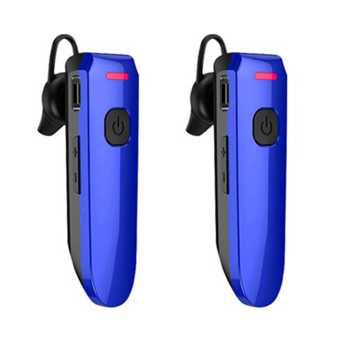 Wireless Earhook Mini Walkie Talkie Intercome Bluetooth Restaurant Hotel PMR Ear Hook Bluetooth-compatible Headset Two Way Radio: 2pcs blue