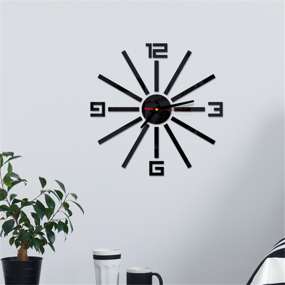 3D Wall Clock DIY Quartz Clock Mirror Wall Sticker Home Decor Removable Art Decal Sticker Ornament Living Room Needle Display