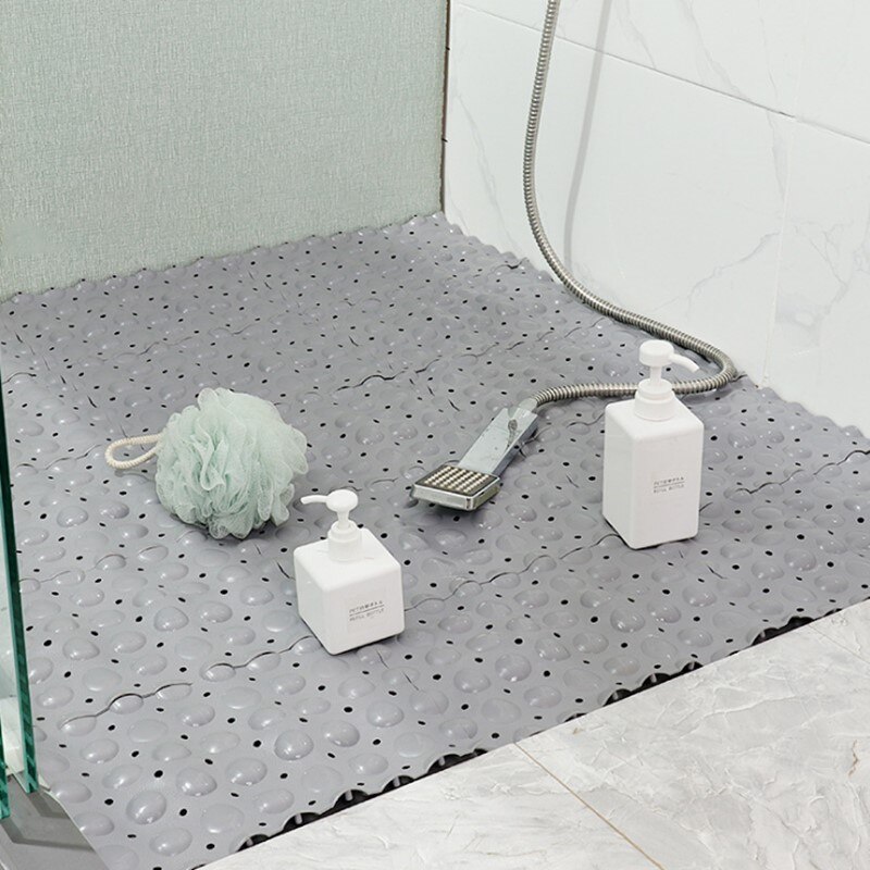 Tapete antiderrapante do banheiro banheiro chuveiro de emenda pvc tapete de assoalho do banheiro anti-queda: Light Grey