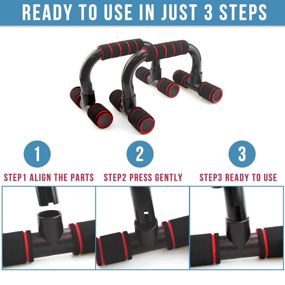 Push Up Bar Stands Handle Workout for Home Gym &amp; Traveling Fitness Muscle, Pull Ups &amp; Strength Training