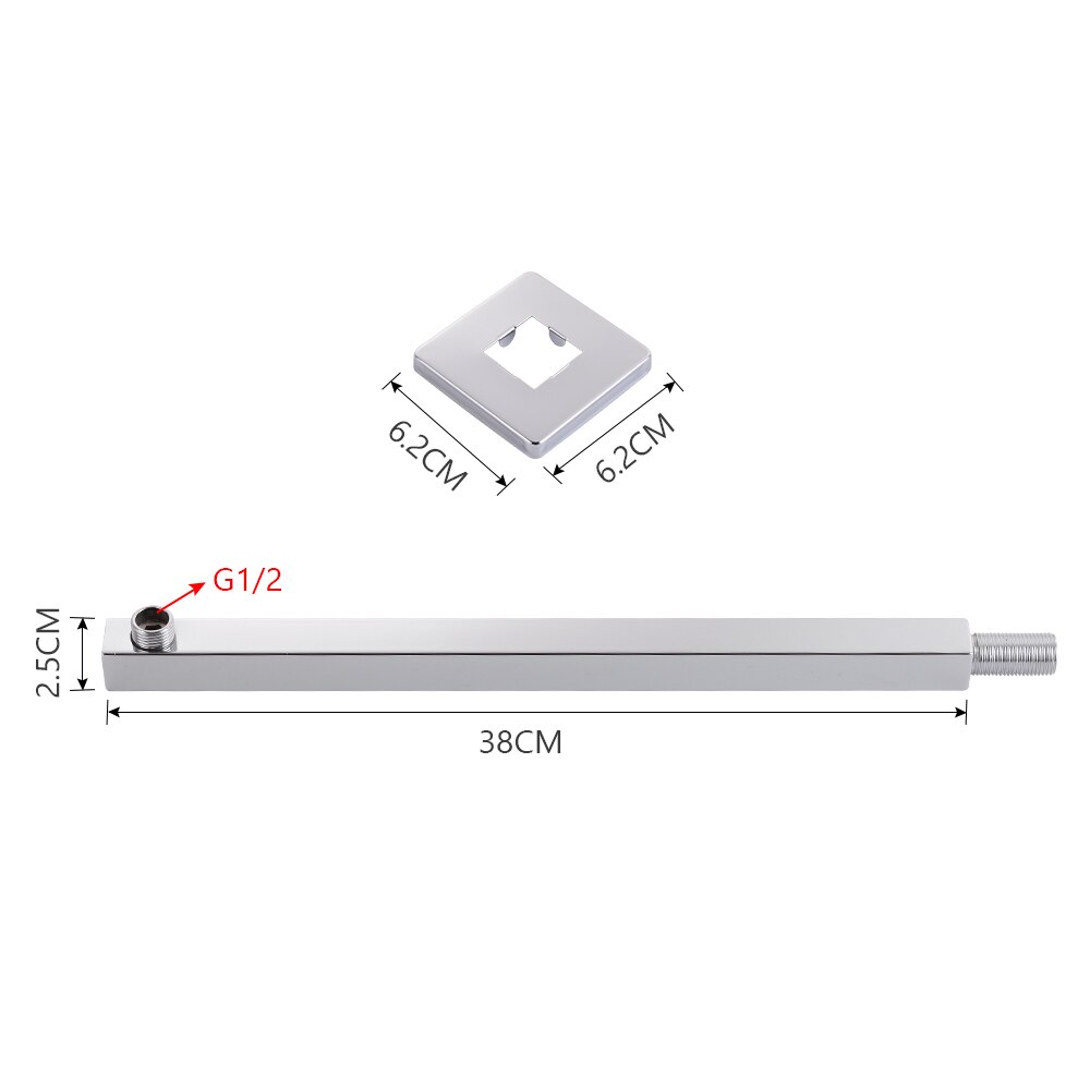 380mm Brass Made Chrome Shower Arm Wall Mounted Shower Head Arm Ceiling Mounted Shower Head Arm