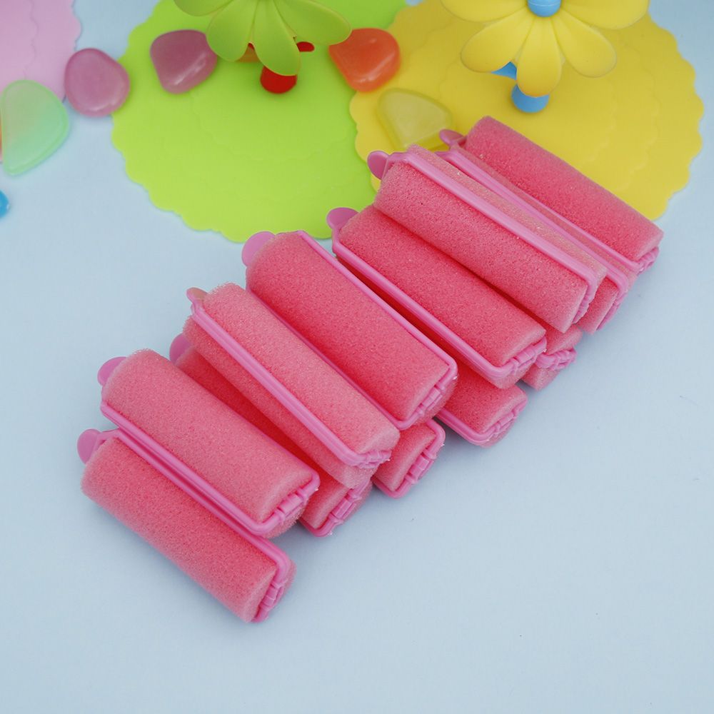 Éponge magique coréenne en mousse pour bigoudis de cheveux, outils de coiffure, coussin pour Salon de coiffure, petits rouleaux en plastique, 12 pièces/ensemble