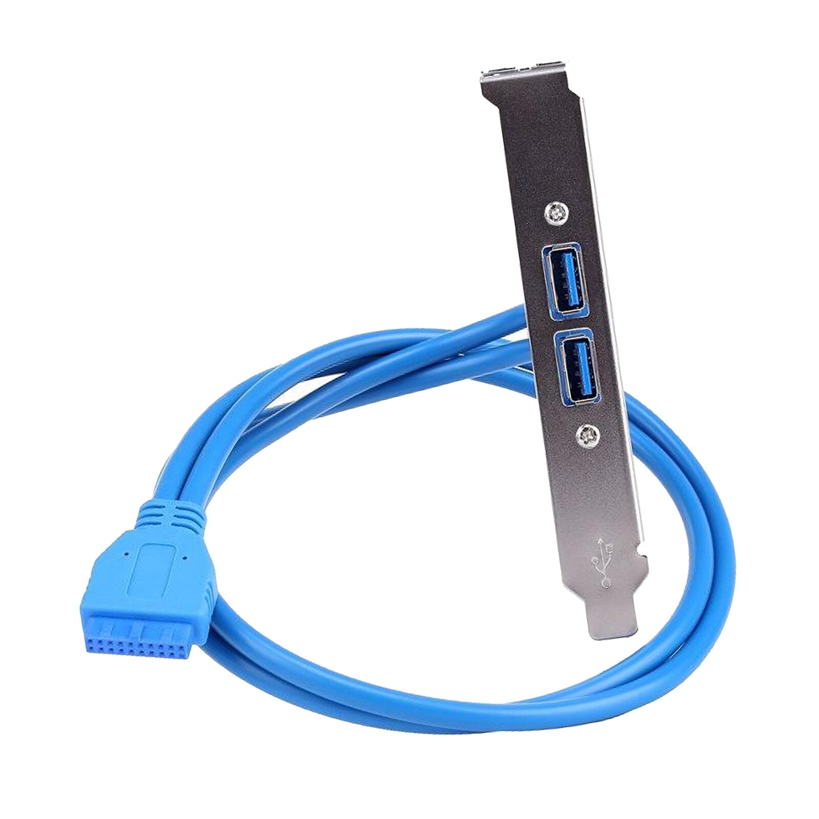 Dual USB 3.0 Type-A Female Panel Mount to Motherboard USB 3.0 Internal IDC 20 Pin Header Adapter