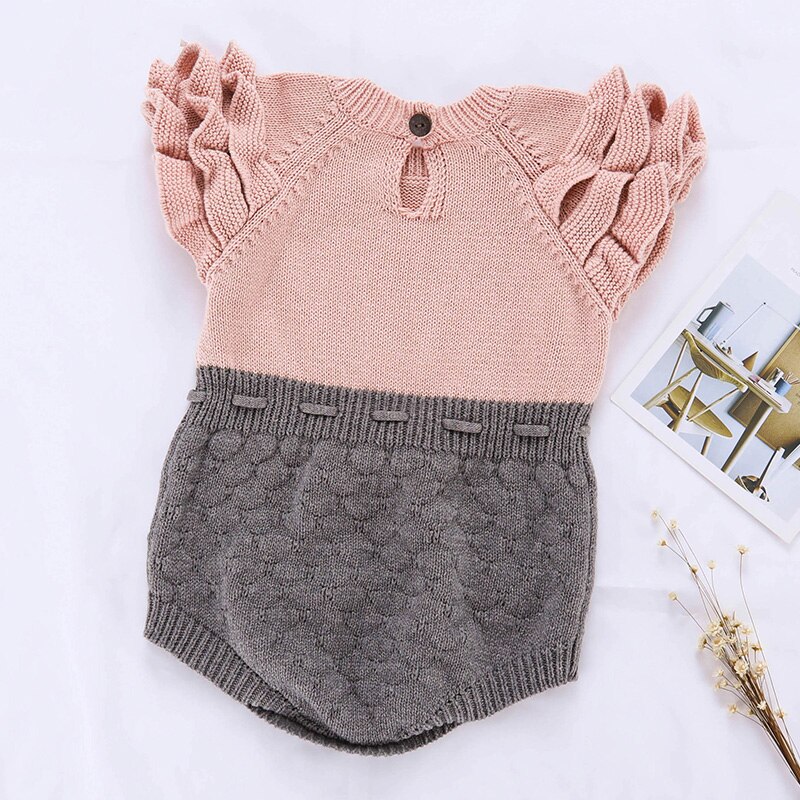 Baby Knitted Jumpsuit Autumn Winter Girl Warm Wool Sweater Baby Girl Fart Romper Toddler Children's Clothing