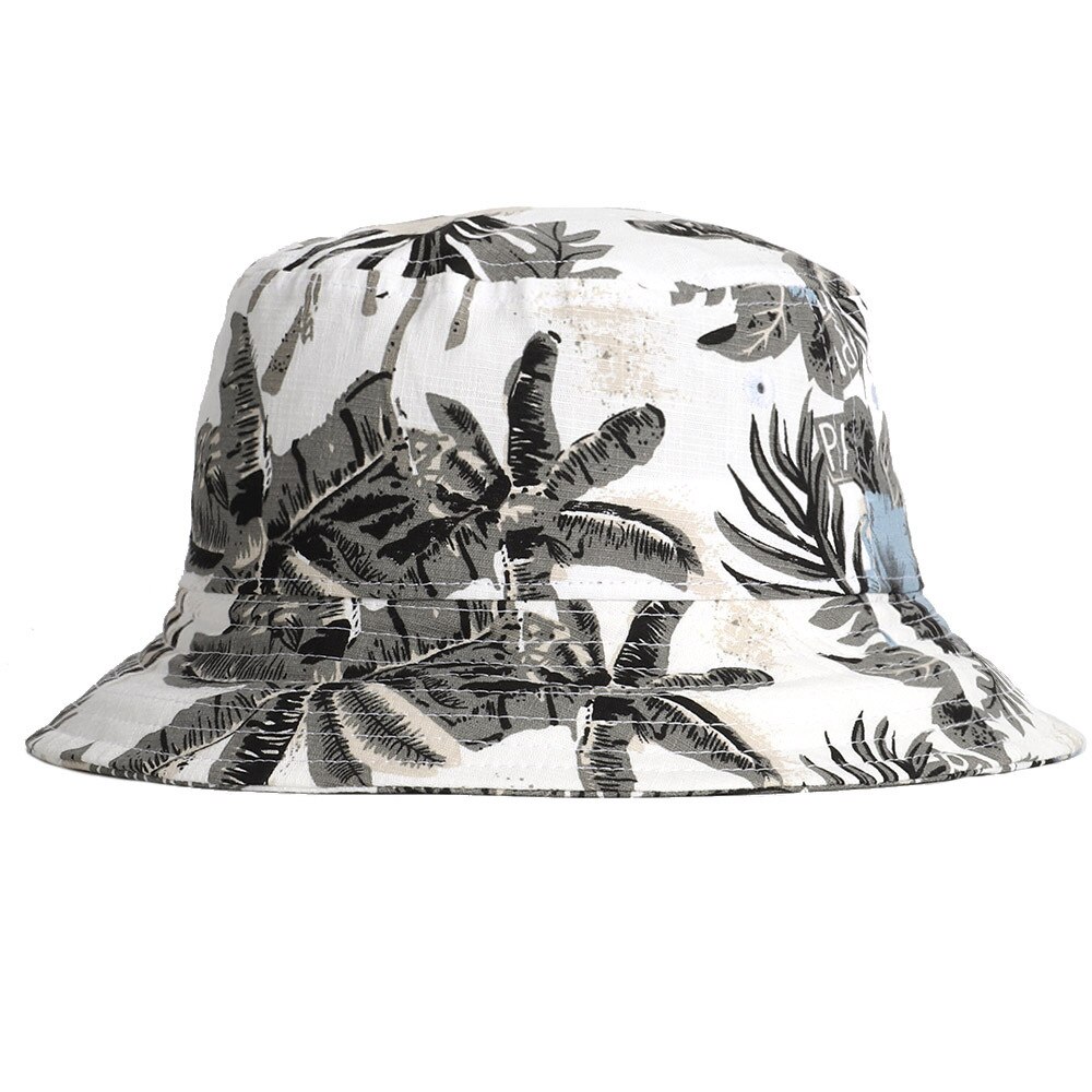 Sombrero de pescador con estampado de Bob para mujer, gorra de pescador con estampado de algodón, protección UV, para la playa,: Blanco