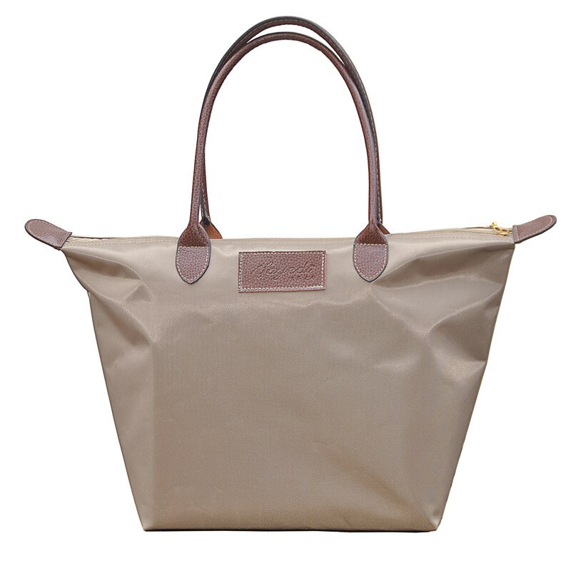 Sac à main en toile pour femmes, fourre-tout de grande capacité en tissu Oxford, sac à bandoulière de Shopping,: Khaki