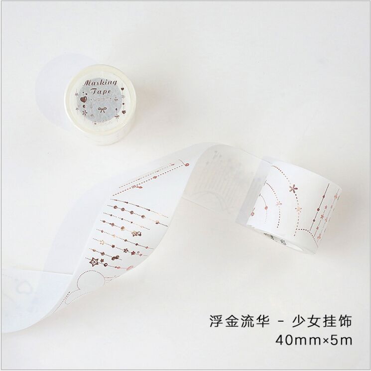 Vintage gold stamping interstellar orbit flower lace border magic totem antlers Washi Tape DIY Planner Scrapbooking Masking Tape: girl pendants