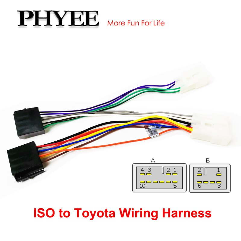 Toyota Wiring Harness Adapter ISO 10487 Plug 12V 16 Pin Proprietary Connector Cable For Corolla Camry Prius RAV4 Land Cruiser