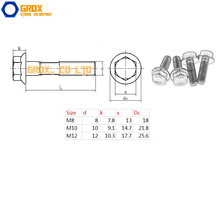 10 Stuks M10 x 25mm 10.9 Grade Legering Stalen Flens Hex Head Bolt Flens Hexagon Schroef