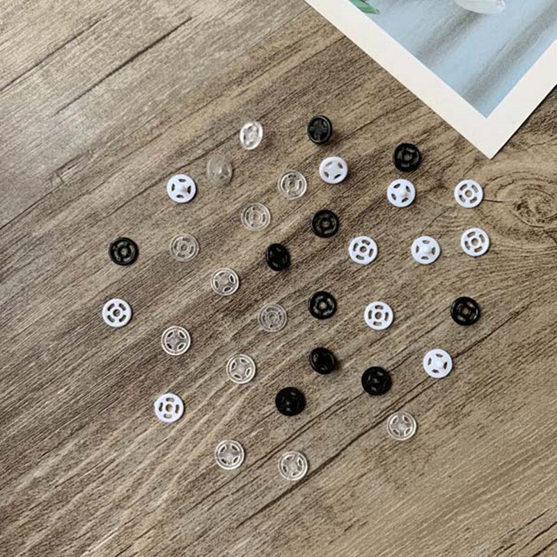 50pz/100pz 4mm bottoni automatici in plastica nera/bianca/trasparente vestiti per bambole fai da te cucito artigianato accessori Scrapbooking