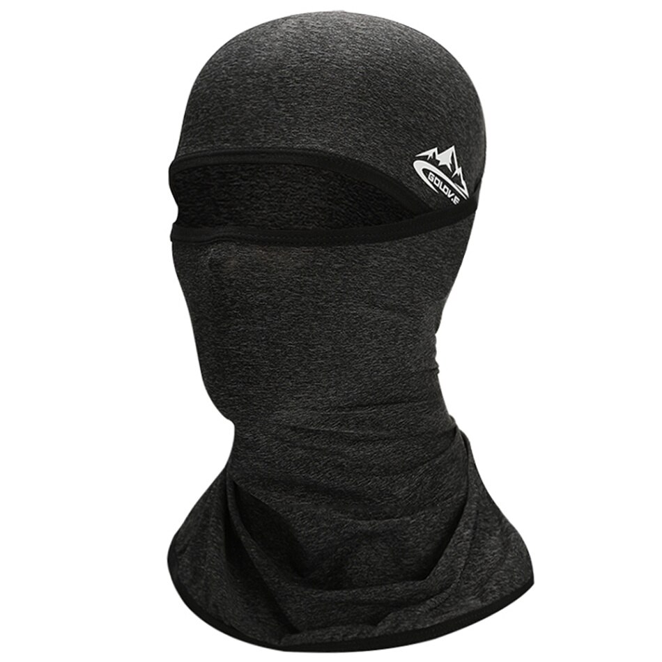 Lixada Fietsen Gezichtsmasker UPF50 + Helm Liner Balaclava Cooling Ijs Zijde Halsbeenkap Zomer Uv Bescherming Hoofddeksels: Donkergrijs