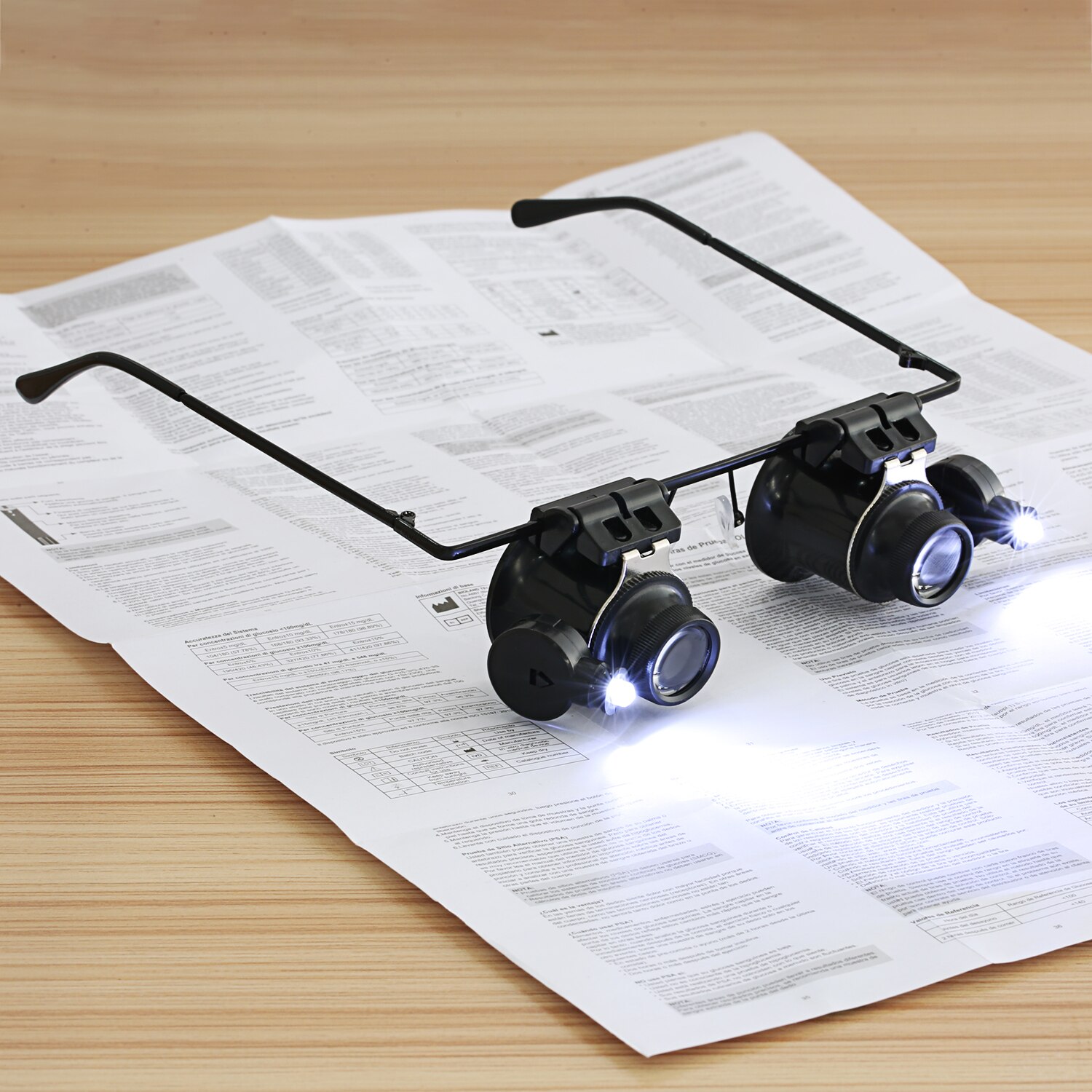 ACEHE-lupa Binocular de doble ojo, herramienta de reparación de relojes, lupa con dos luces LED ajustables, 20X