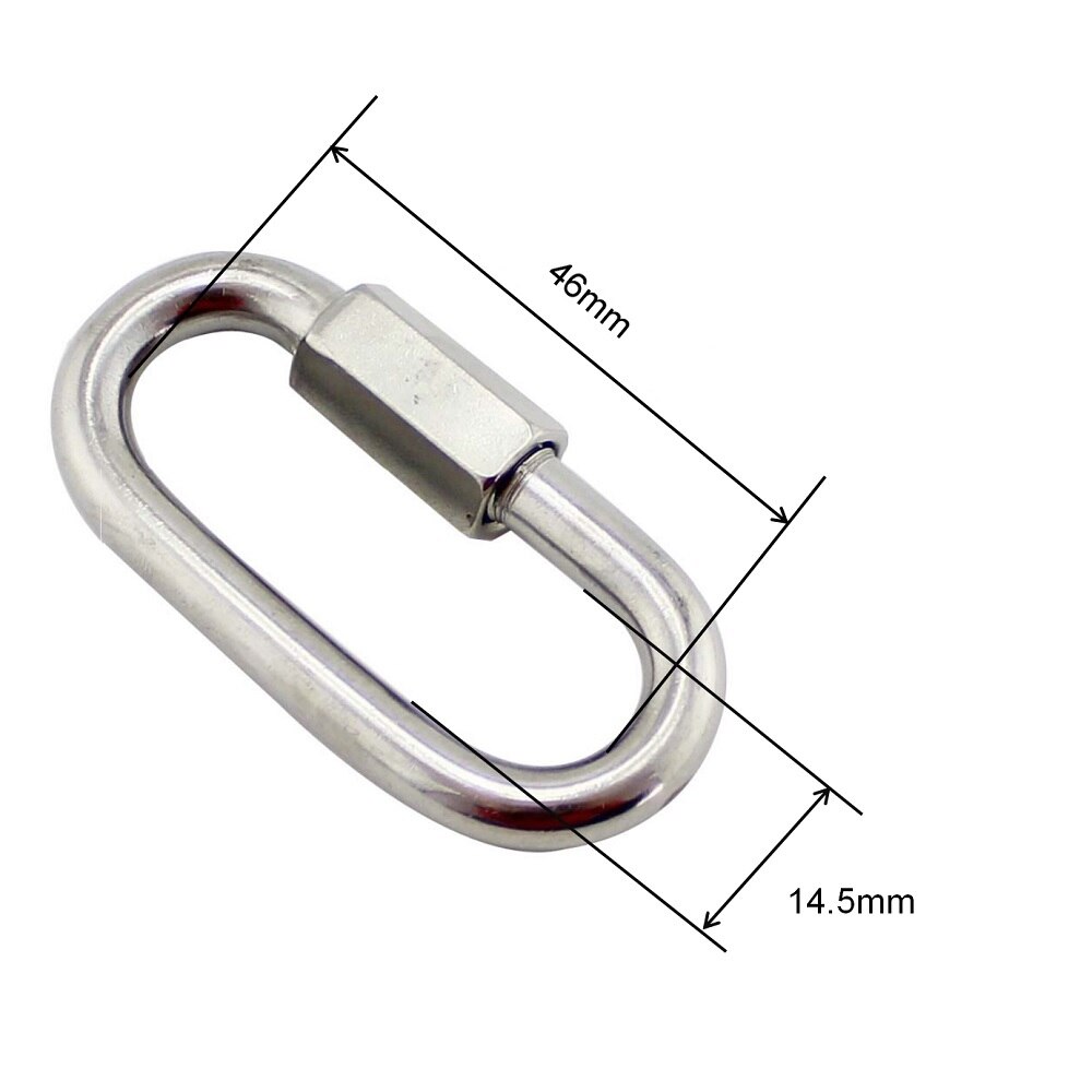 5PCS Quick Link Oval Screw Lock Connector 304 Stainless Steel 5mm 6mm 7mm 8mm Heavy Duty Rigging Stainless Steel Quick Link: 6X60mm