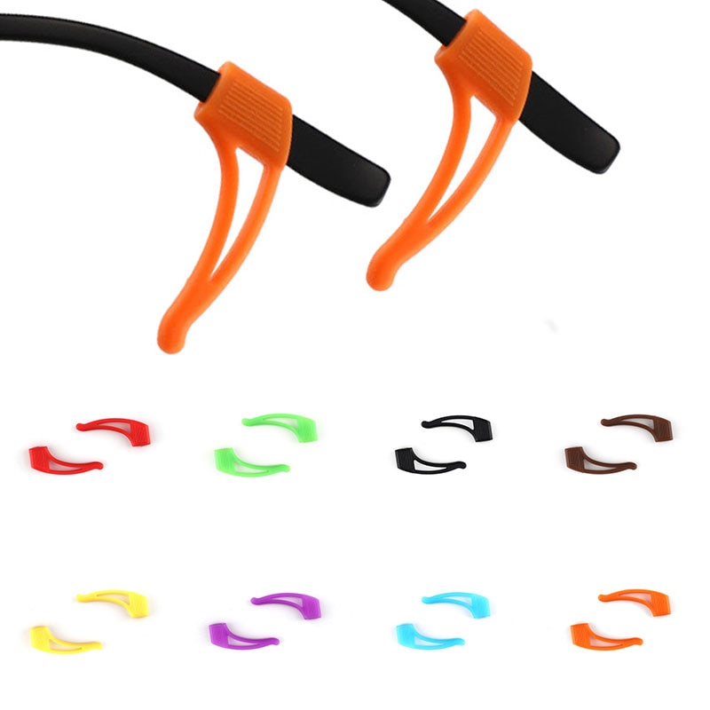 1 Paar Effen Kleur Siliconen Anti-Slip Brillen Houder Voor Kinderen Zonnebril Of Leesbril Oor Grip Haken 12 kleuren