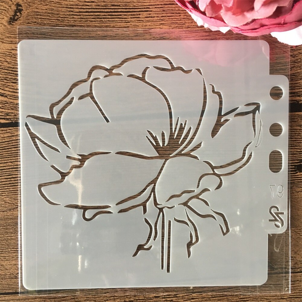 9 Stks/set 14*13Cm Bloemen Diy Gelaagdheid Stencils Muur Schilderen Plakboek Kleuring Embossing Album Decoratieve Kaart Template