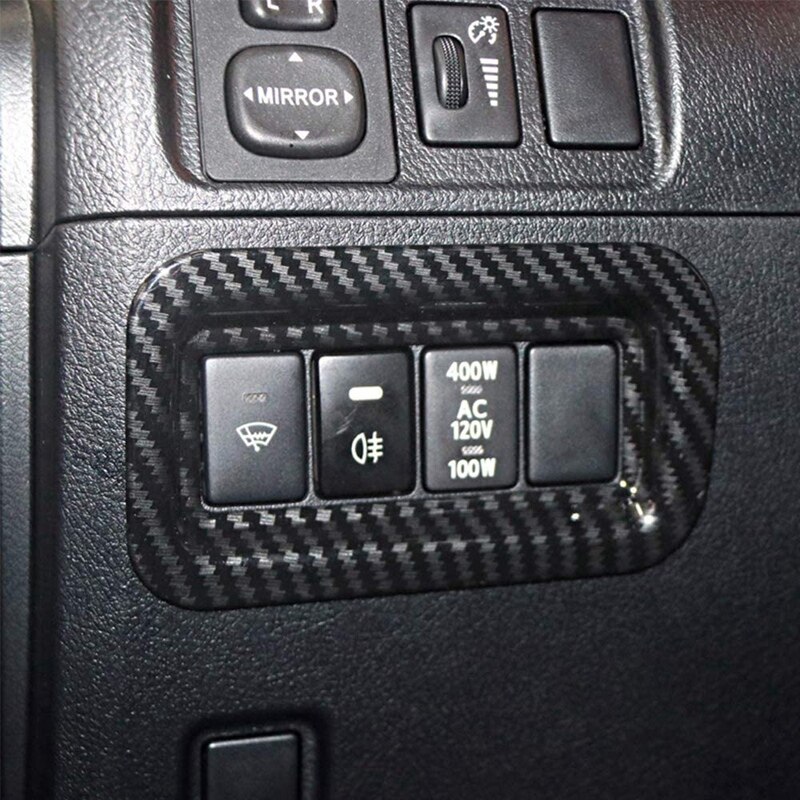 Carbon Fiber Left Center Console Switch Buttons Cover Trim Frame Car Inner Accessories for Toyota 4Runner