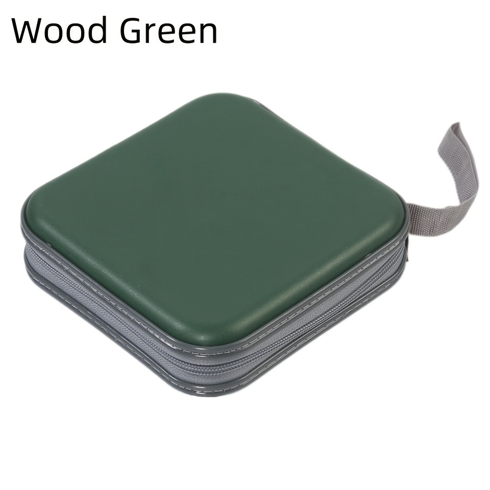 40 CD/DVD Hard Case Wallet w/Zipper, Durable Portable Plastic Storage for Car/Home/Travel, Non-Slip: light green