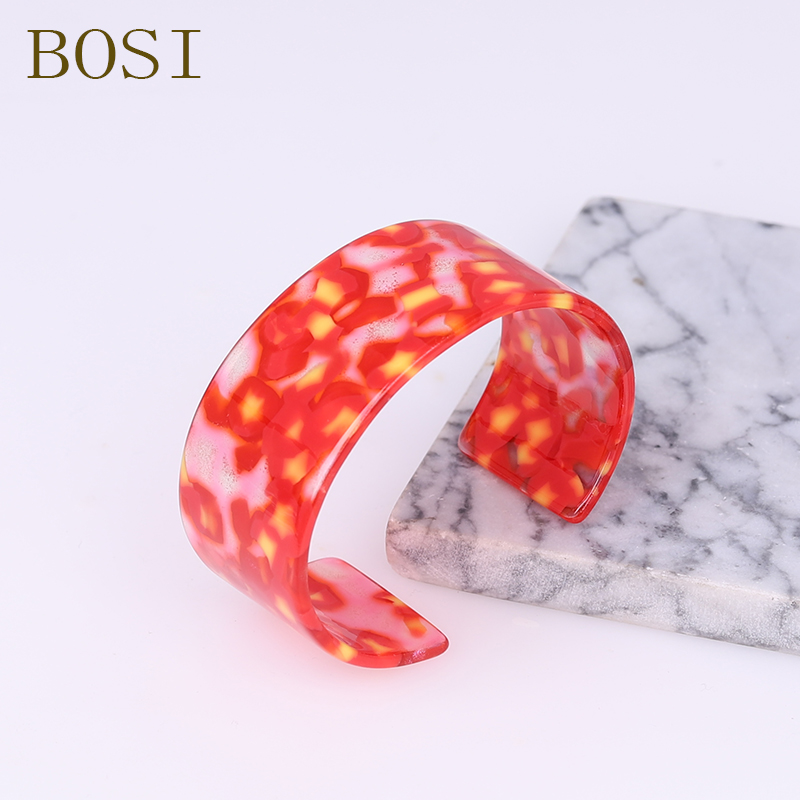 Bohemian Leopard Acitic Säure Acryl Harz Armbänder Bunte Armreif Für Frauen Harz Manschette Armband femme Einfache Elegante Schmuck: 15