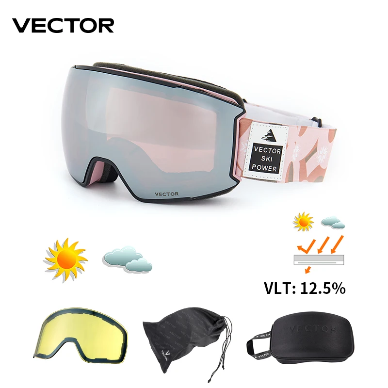OTG Ski Goggles Snow Glasses Men UV400 Anti-fog Coatings Snowmobile Snowboard Skiing Women Sunglasses Outdoor Winter Sport: Burgundy