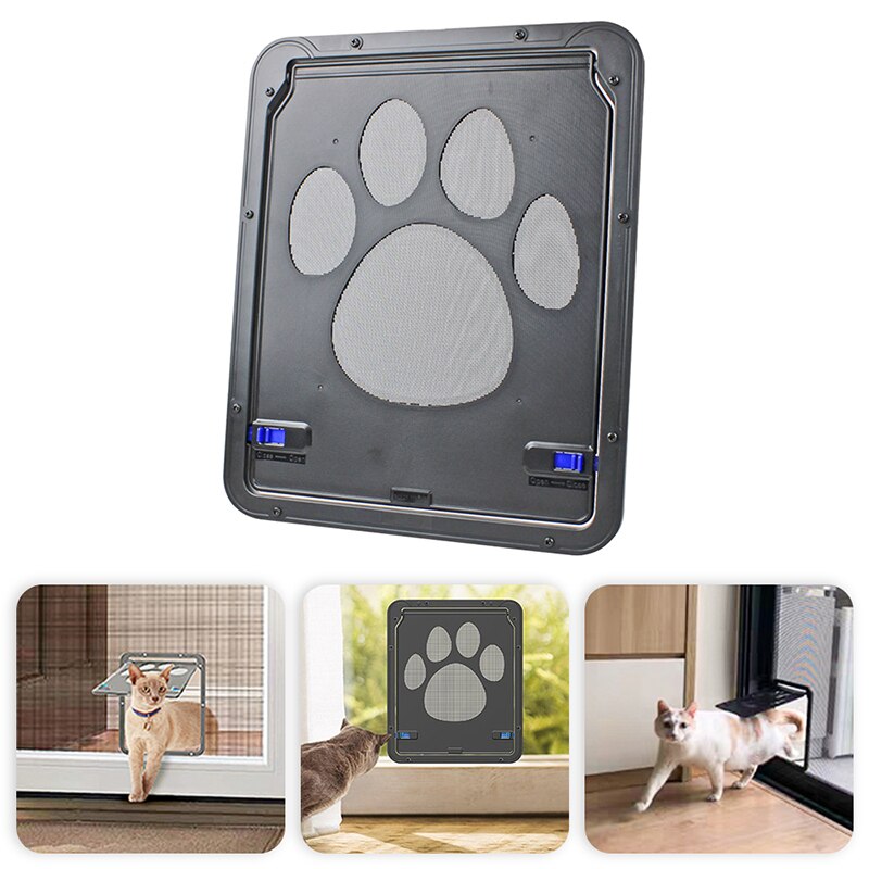 Pet Dog Cat Security Screen Locking Flaps Magnetic Door Automatic Dual Entry Screen Window Door