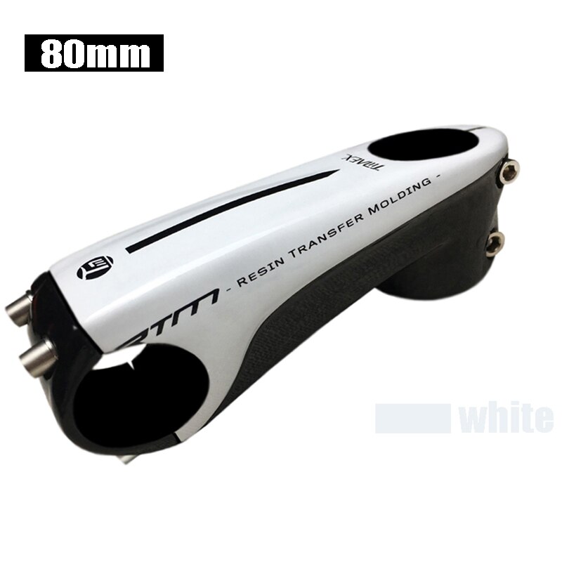 Carbon Stem Road Mountain Bike Stem Black-Red-White-Silver 80-110mm Black Matte Bicycle Stem MTB Road Bikes: White 80mm
