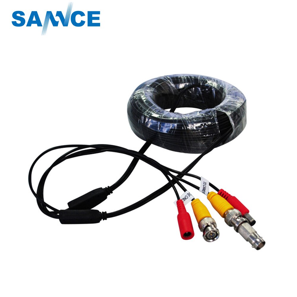 Sannce Bnc Video Power Siamese Kabel 65ft 18 M 20 M Voor Analoge Ahd Cvi Cctv Surveillance Camera Surveillance Dvr kit