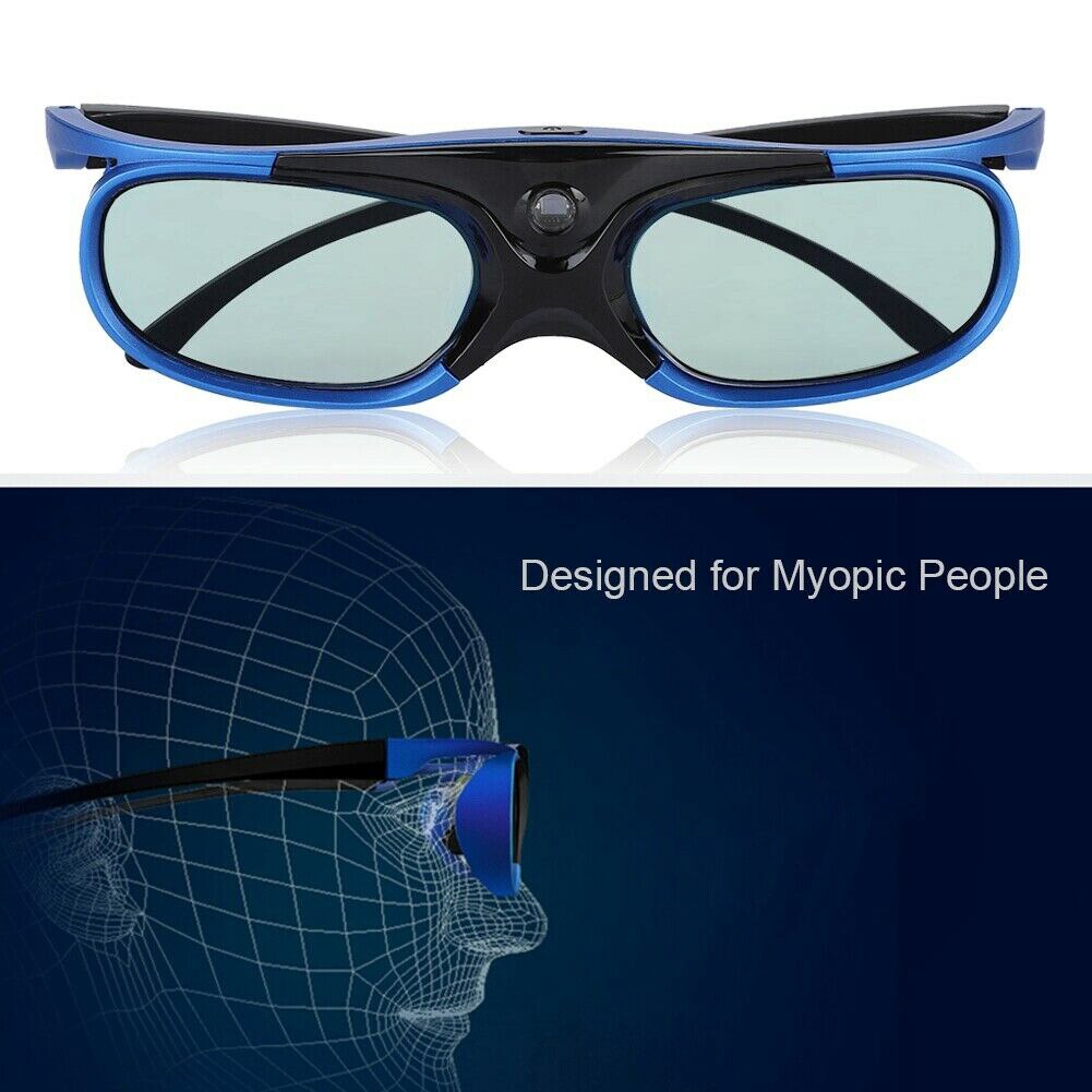 Visual LCD Chip Active Shutter Practical Ultra Clear USB Rechargeable With Battery Foldable 3D Glasses For DLP Link Projector