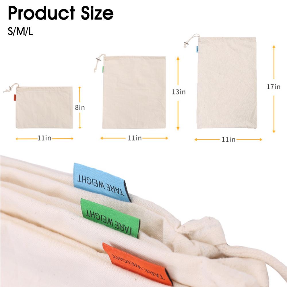 Cotton Drawstring Bag Eco-friendly Flour Bag Rice Bread Food Bag 6A Pure Cotton Shopping Bag Linen Drawstring Storage Bags