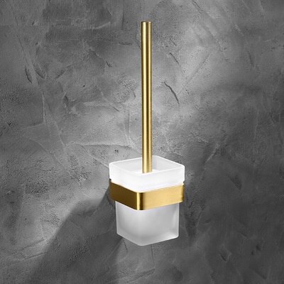 MTTUZK Solid Space aluminum towel rack,towel bar,Brushed Gold Bathroom Hardware Set,Robe hook,Toilet brush bathroom Accessories