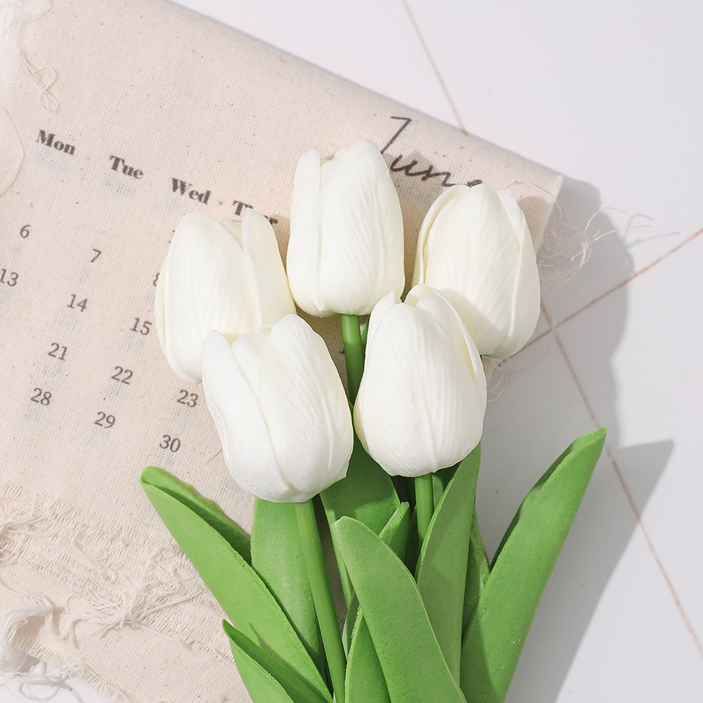 5/10 pçs tulipa flores artificial buquê de tulipa pe espuma flor falsa para cerimônia de casamento decoração casa jardim buquê decoração: L / Rosa