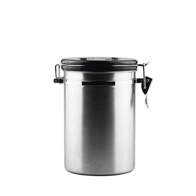 Coffee Storage Container Airtight Stainless Steel Coffee Canister Coffee Bean Container with Valve: plum