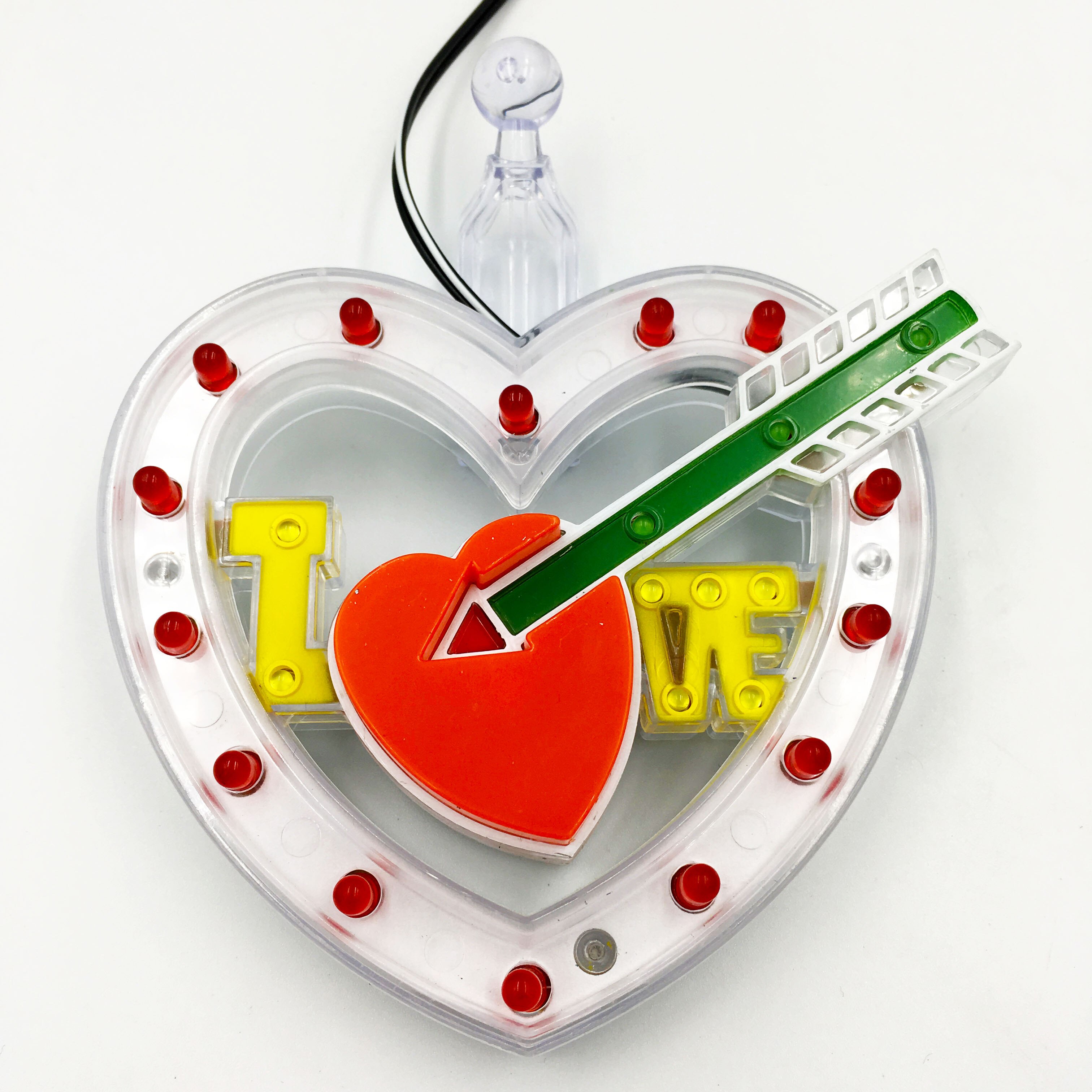 Wedding LED Car Decoration Atmosphere Lamp Black Heart Light DJ RGB Colorful Music Sound Lamp Decorative Light Love: RED
