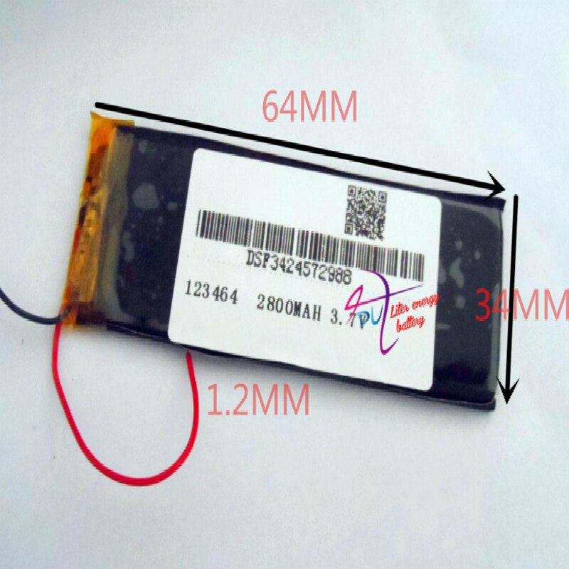 Beste batterie Freies 3,7 V Lithium-Polymer-batterie 2800 mah akkus, GPS Navigation kamera SD123464
