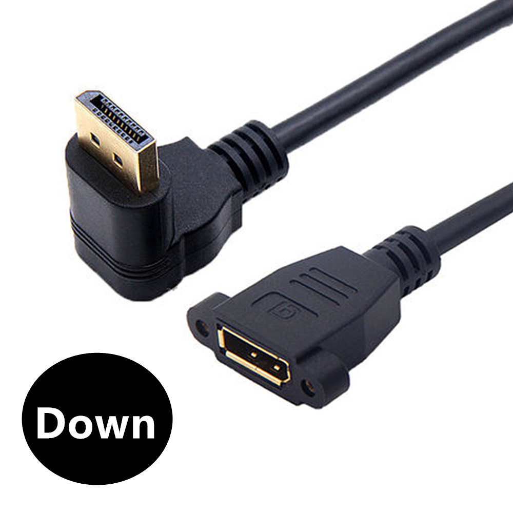 90 Degree Angle Elbow DisplayPort Panel Mount Extension Cable Adapter Corner DP 1.2v Male to Female Cord Socket Screw 2k@144Hz: SKY BLUE