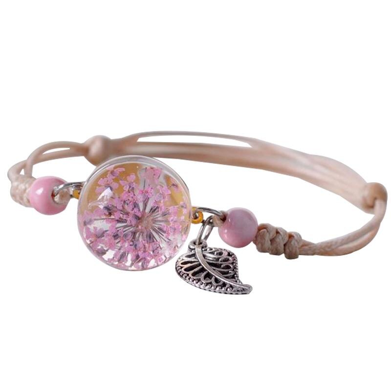 1pc Gypsophila Decor Bracelet Adjustable Simple Dried Flower Bracelet Charm Bracelet Jewelry Accessories: 7