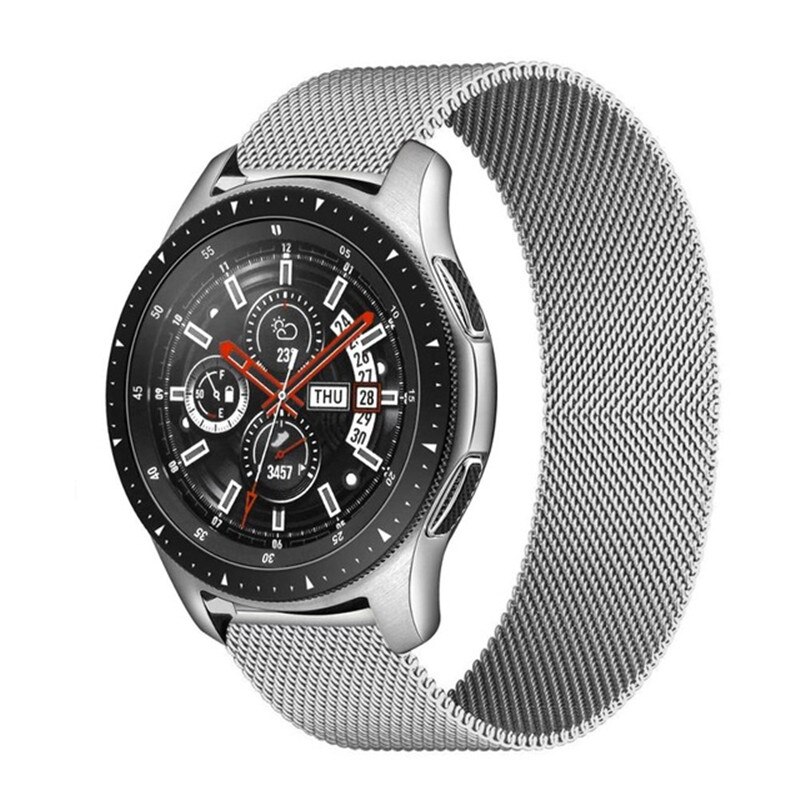 Pulsera Milanese loop correa para Samsung Galaxy ver 3 46mm 45mm activo 2 42mm 41mm de S3 Frontera, 20mm, 22mm, pulsera Huawei GT 2 banda: Silver / 22mm watch band