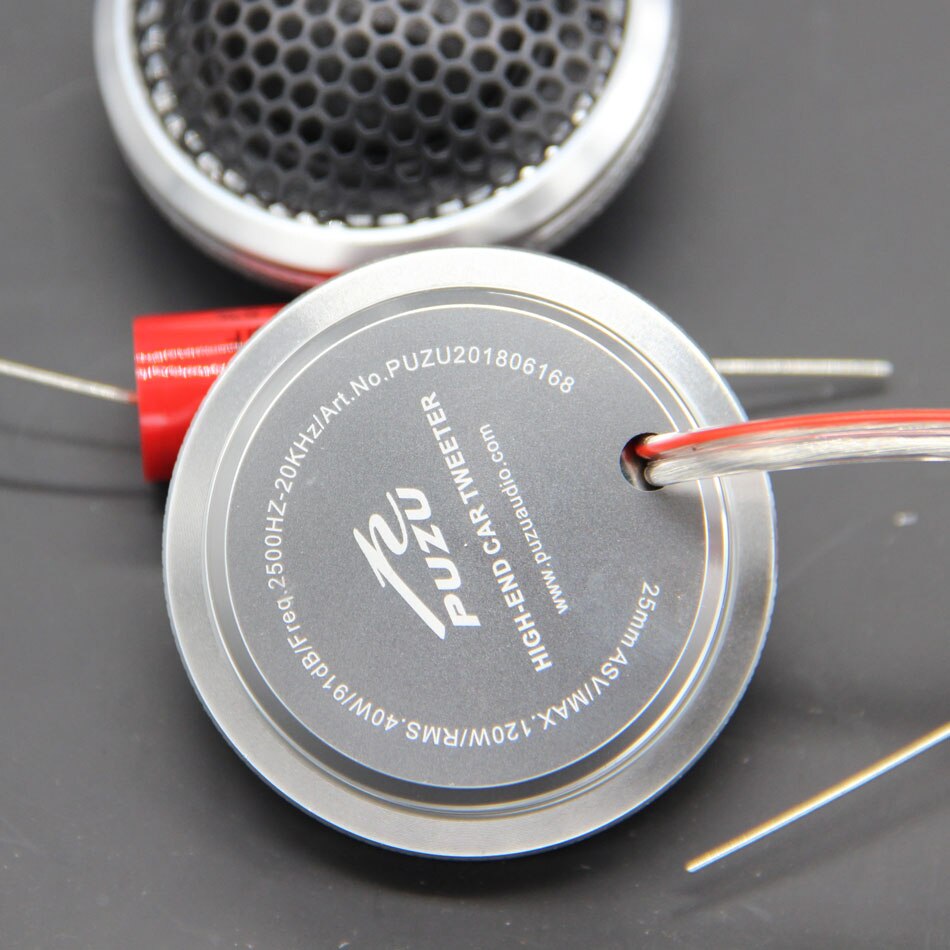 PUZU PZ-S25 120W de alta frecuencia Interior de automóviles altavoces ruidosos de coche 25mm ASV caja de aluminio altavoz de agudos para automóvil