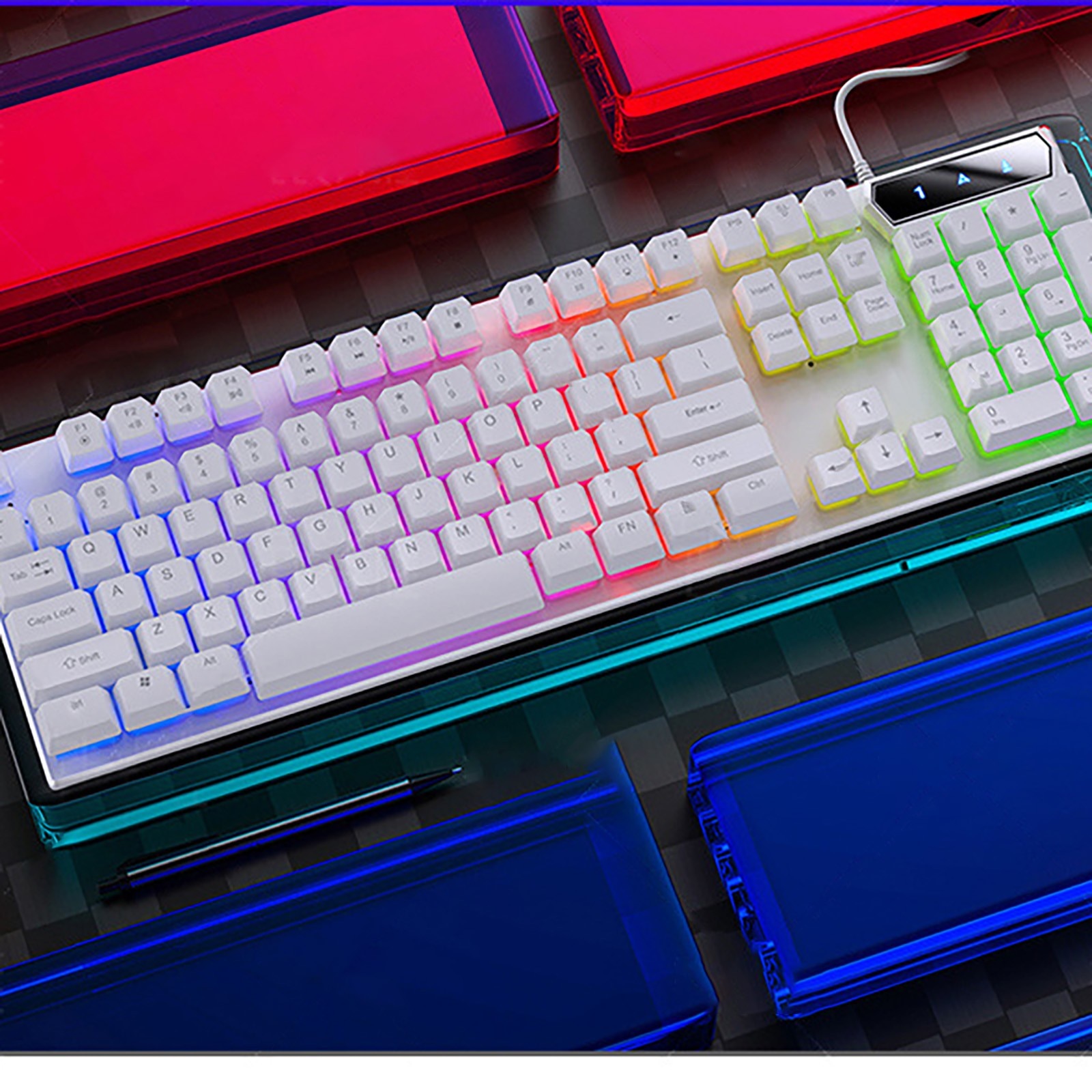 Wired Mechanical Gaming Keyboard LED Backlit USB Gaming Keyboard Mechanical Keyboard Model Suitable for PC Game