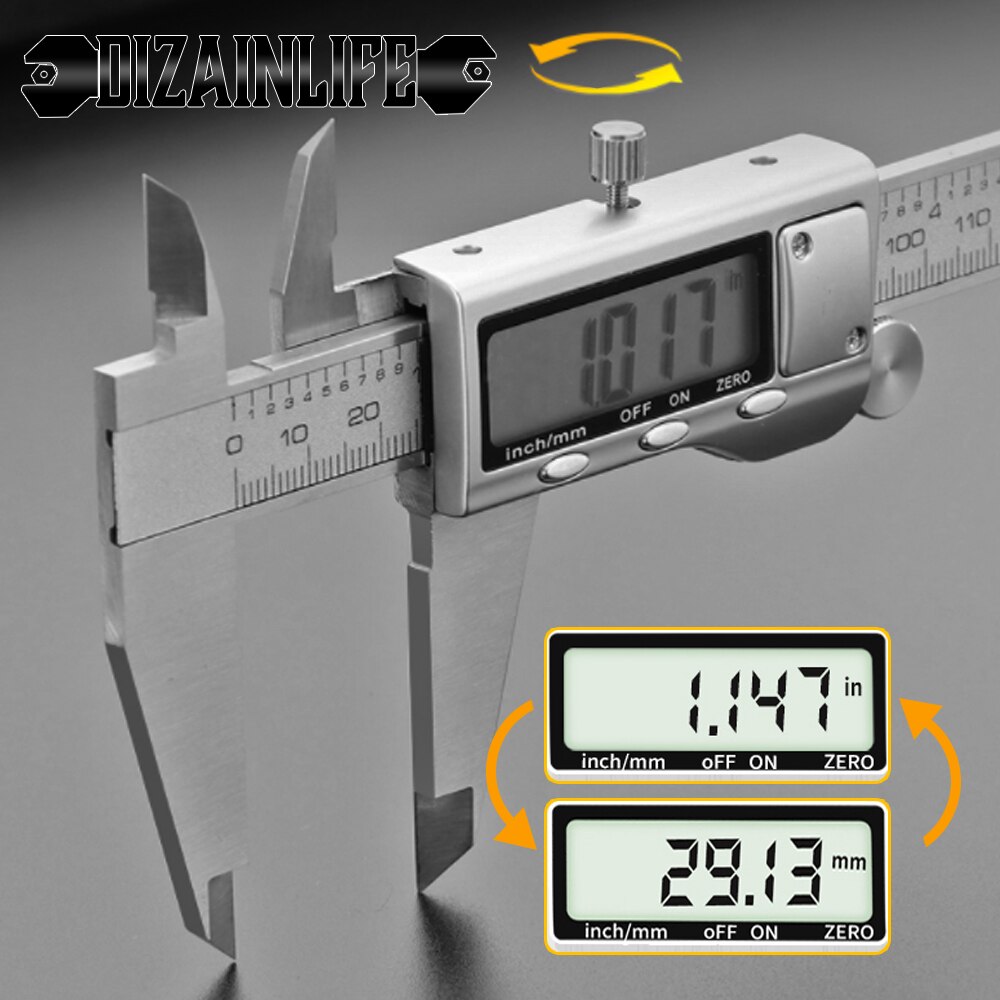 0-150/200mm Electronic Digital Vernier Caliper Stainless Steel/Plastic Metal Micrometer Ruler Measuring Tool Gauge Instrument
