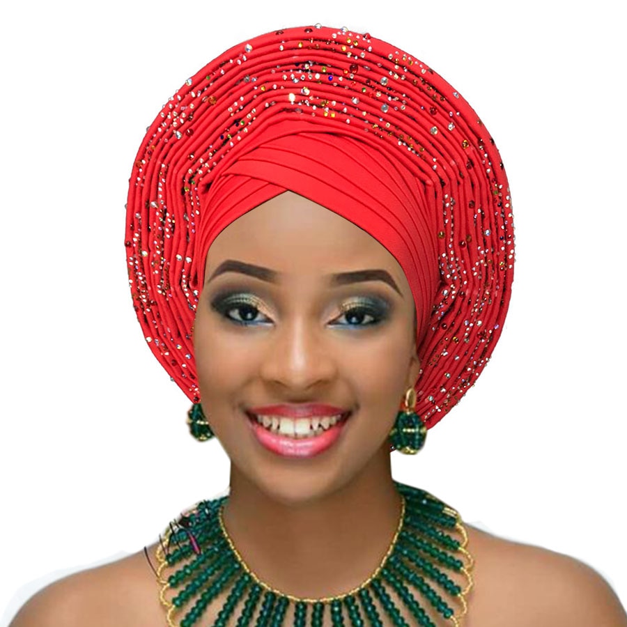 Bandeau africain de mariage auto gele, couvre-chef africain aso oke gele déjà fait turban