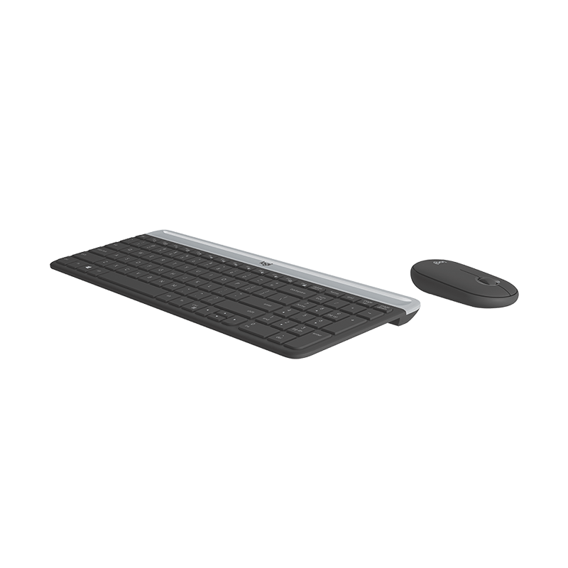 Logitech-teclado y ratón inalámbricos MK470, Combo óptico delgado de 1000DPI, Pebble, 2,4 GHz, para PC, portátil y oficina