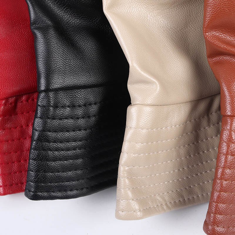 Women's Leather Bucket Hat Korea Style Black Red Woman Bucket Hats gorra mujer Bob Chapeau Femme fisherman Cap