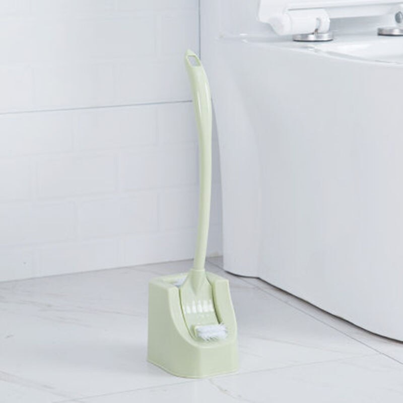 Toiletskål børste sæt silikone toiletbørste toilet rengøring børste sæt opgraderet moderne med bløde børstehår badeværelse: Grøn